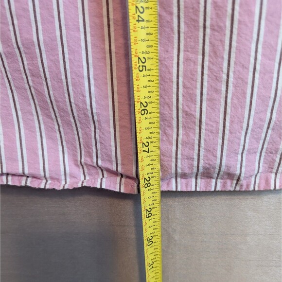 Hollister Shirt Men's Size Large Pink Stripe Button Up Long Sleeve Cotton Preppy - Picture 7 of 11